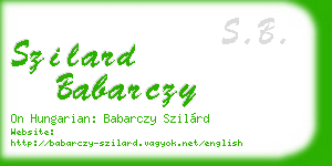 szilard babarczy business card
